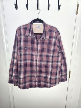 Ridgecut Women’s Pink/Mauve Plaid Button-Down Shirt 2X